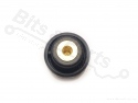 Knop gekarteld zwart 16x13mm met M3 schroefdraad